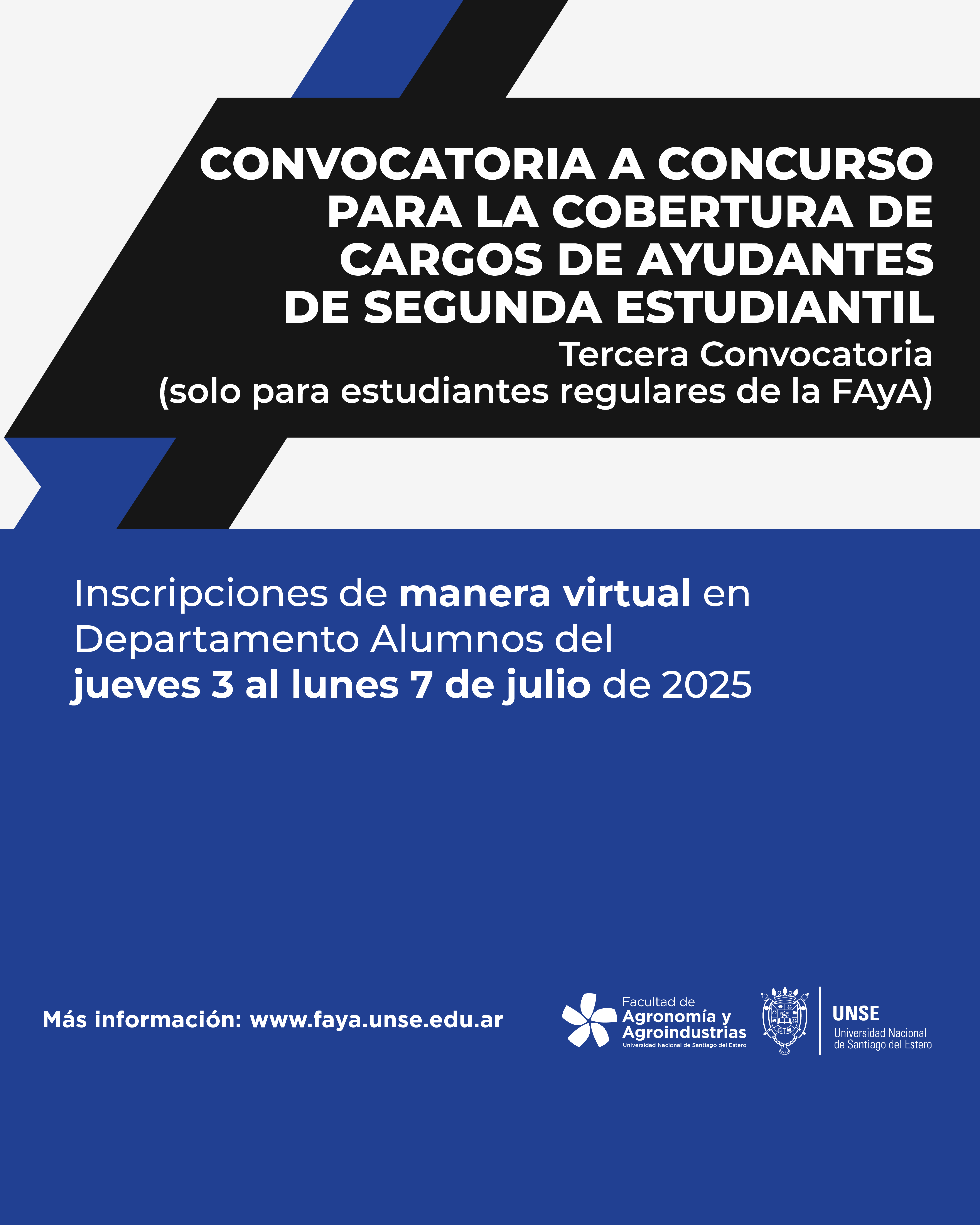 CONCURSO: AYUDANTES DE SEGUNDA ESTUDIANTIL, TERCERA CONVOCATORIA