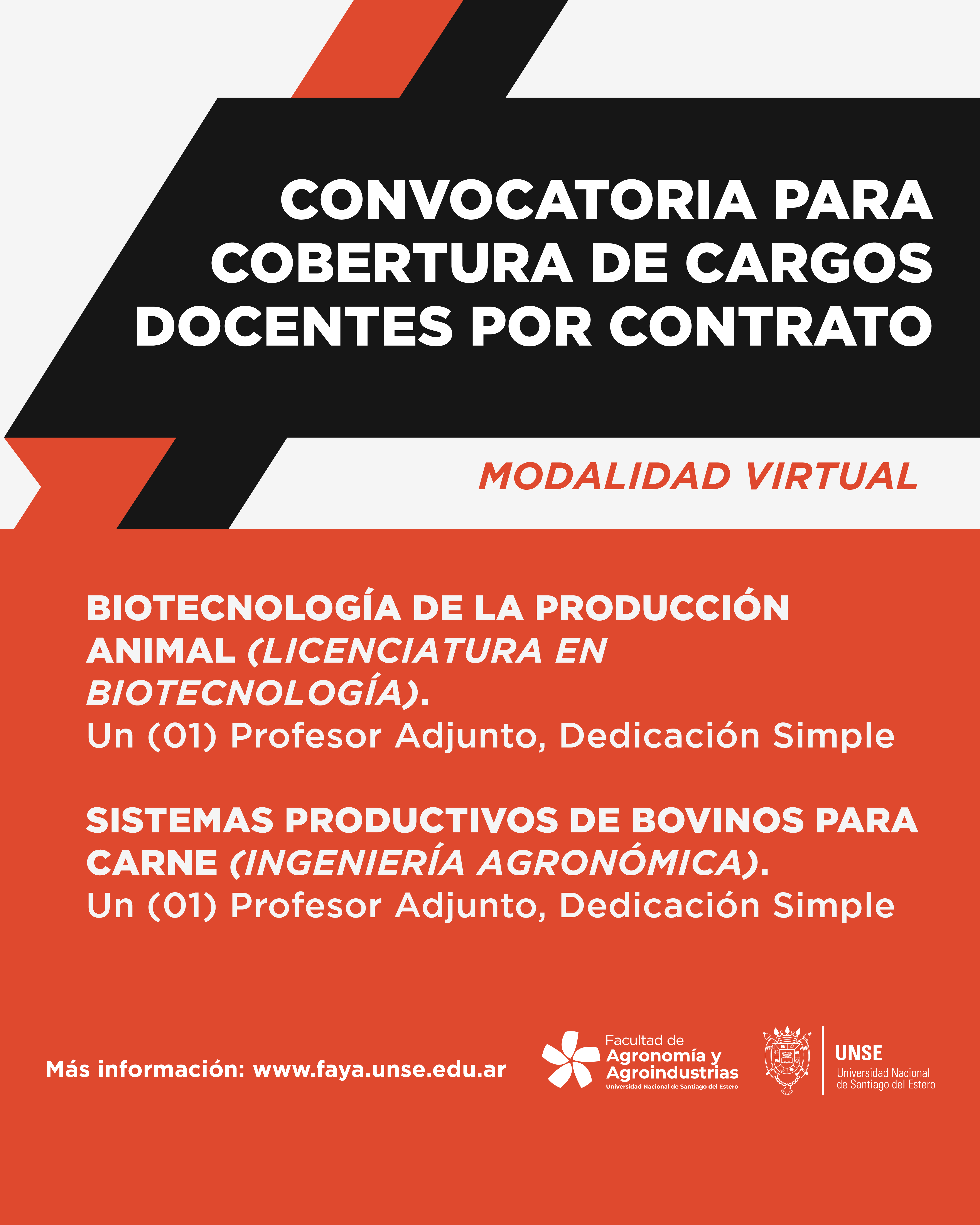CONVOCATORIA PARA LA COBERTURA DE CARGO DOCENTE POR CONTRATO (MODALIDAD VIRTUAL)