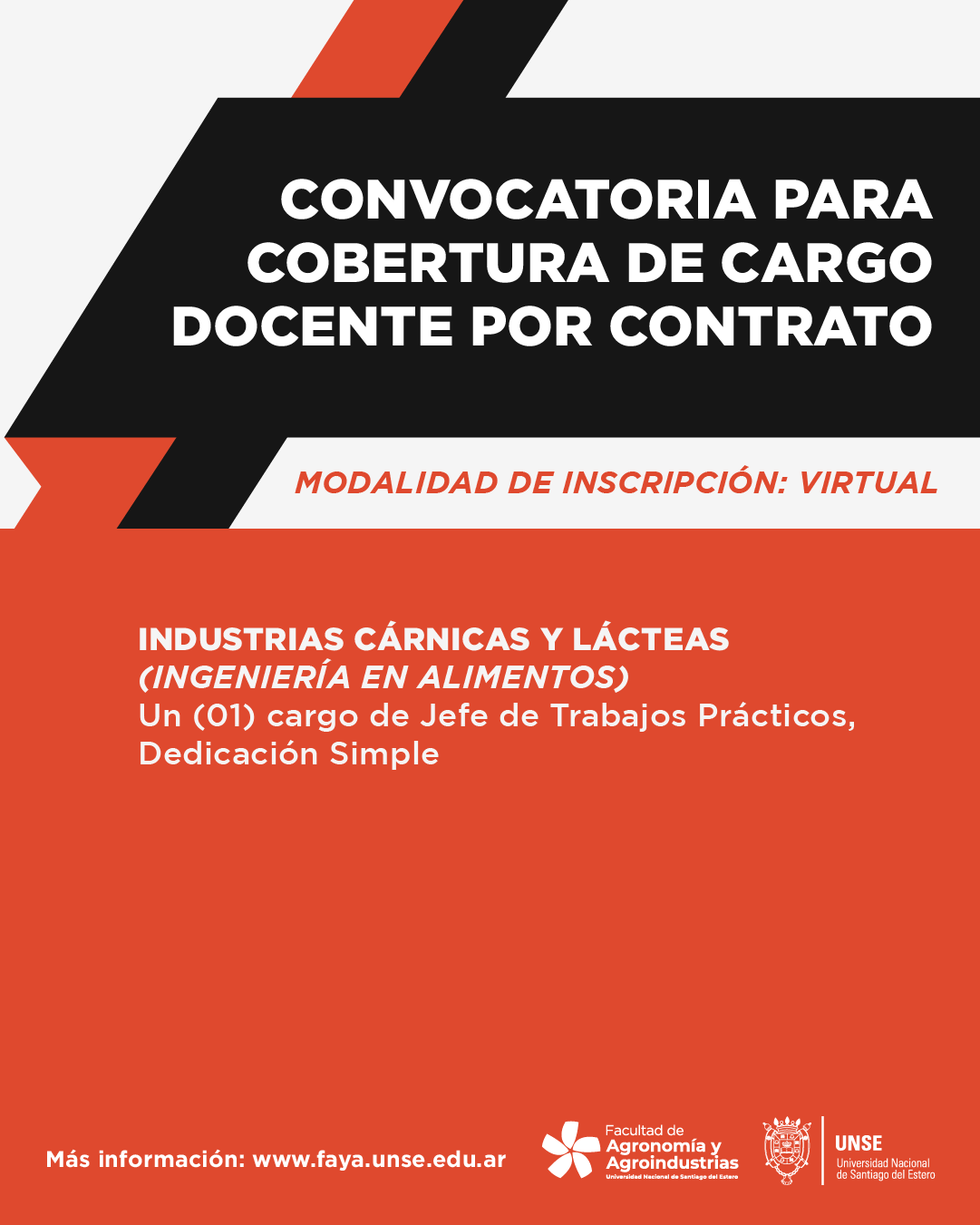 CONVOCATORIA PARA LA COBERTURA DE CARGO DOCENTE POR CONTRATO