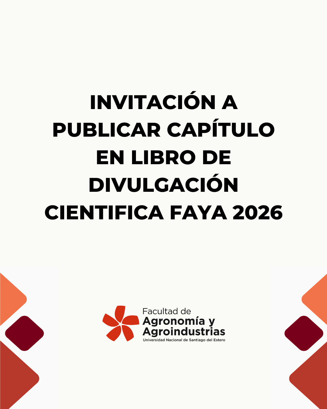 INVITACIÓN A PUBLICAR CAPÍTULO EN LIBRO DE DIVULGACIÓNCIENTIFICA FAYA 2026