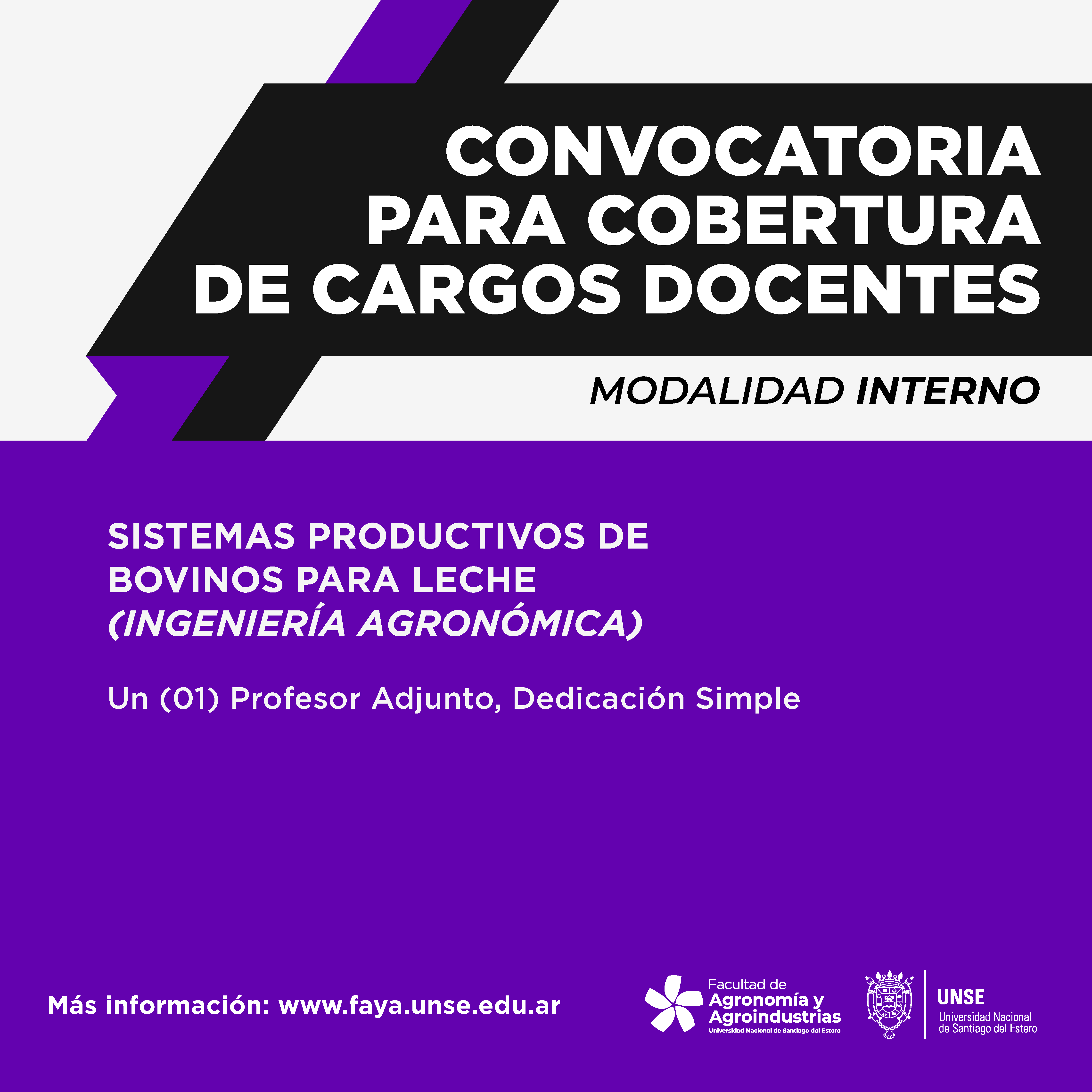 CONCURSO INTERNO – SISTEMAS PRODUCTIVOS DE BOVINOS PARA LECHE (Prof. Adj. DS)