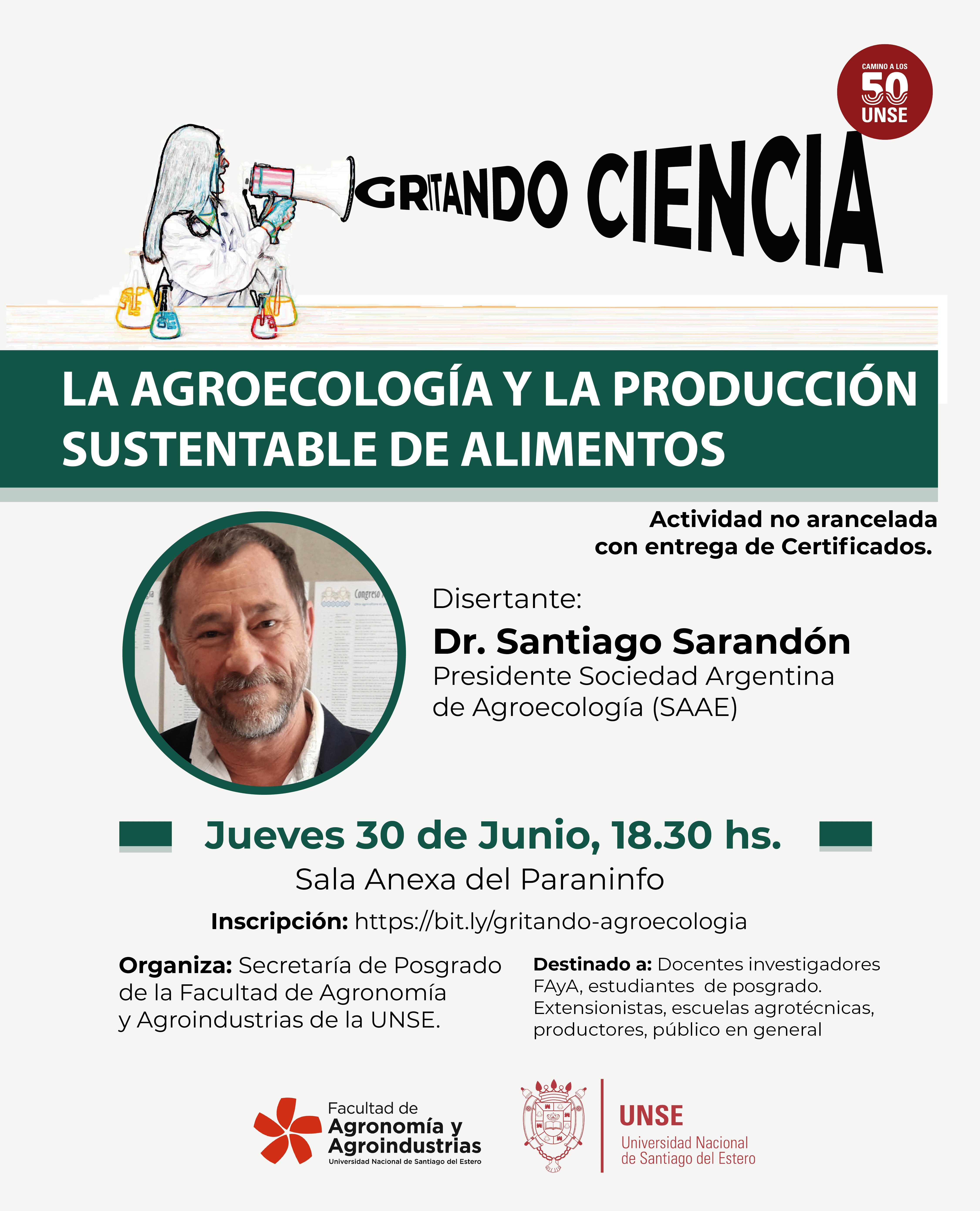 CHARLA ABIERTA: LA AGROECOLOGÍA Y LA PRODUCCIÓN SUSTENTABLE DE ALIMENTOS – Dr. SANTIAGO SARANDÓN