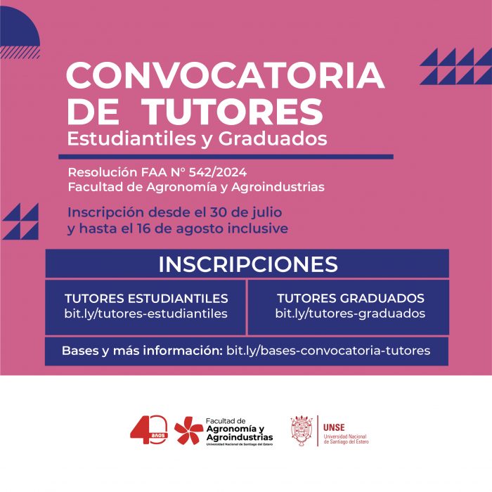 CONVOCATORIA A TUTORES ESTUDIANTILES Y GRADUADOS 2024 | Facultad de ...