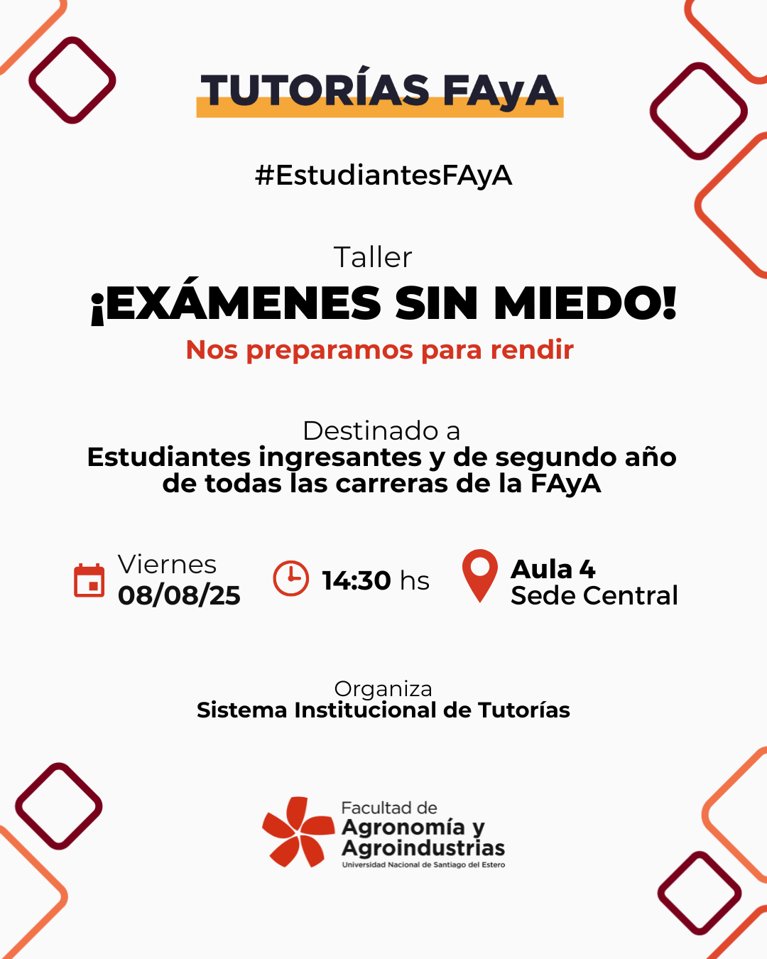 TALLER: ¡EXÁMENES SIN MIEDO! Nos preparamos para rendir